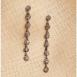 🆕BURNISHED RHINESTONE FLORAL DROP EARRINGS